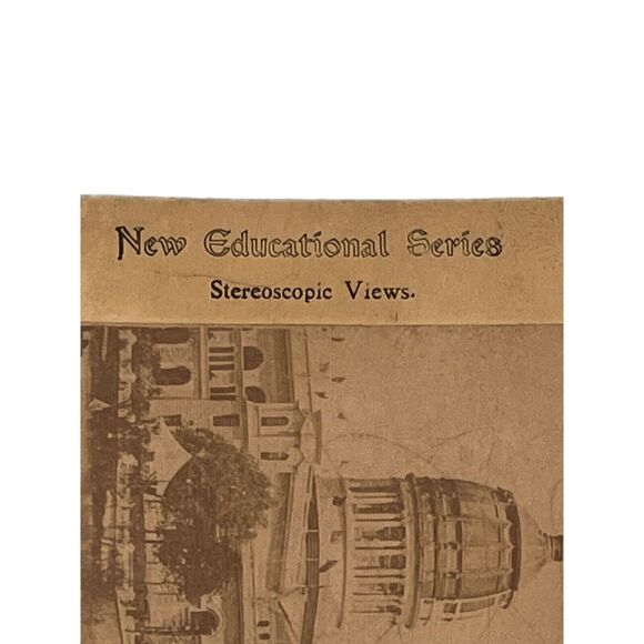 Antique Stereoscope Stereograph Real Photo Sepia Tone No37 Illinois Building See - Picture 4 of 6